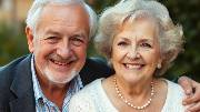 Happy older couple Bill and Mary sharing a joyful moment together.